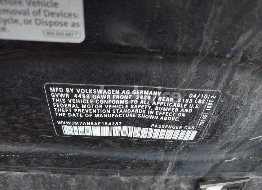 Photo 9 of 2010 Volkswagen Passat KOMFORT (VIN WVWJM7AN6AE154387)