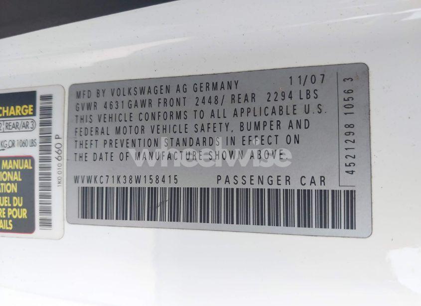 Photo 9 of 2008 Volkswagen R32 (VIN WVWKC71K38W158415)