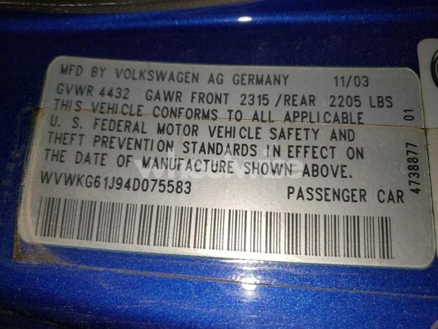 Photo 3 of 2004 VOLKSWAGEN R32 (VIN WVWKG61J94D075583)