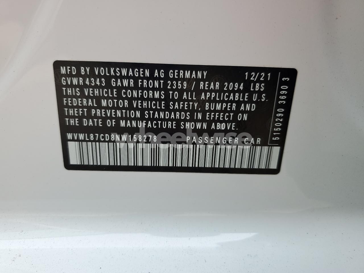 Photo 12 of 2022 VOLKSWAGEN GTI SE (VIN WVWL87CD8NW158278)