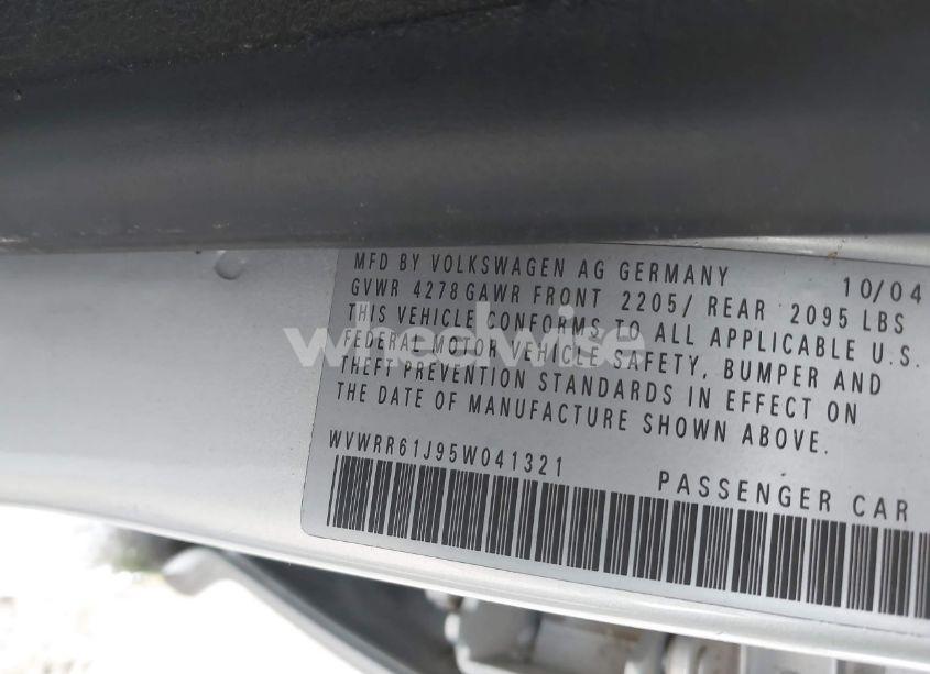 Photo 9 of 2005 Volkswagen Jetta GL TDI (VIN WVWRR61J95W041321)