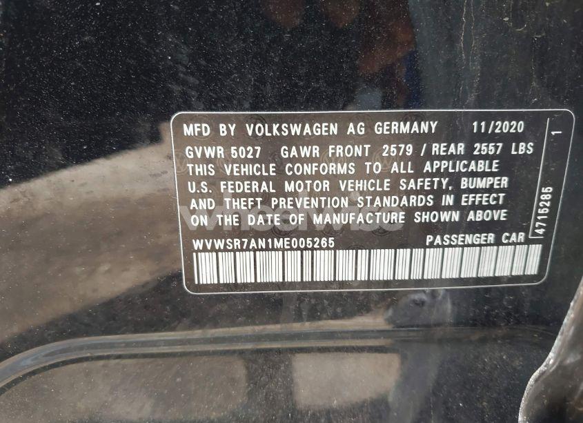 Photo 9 of 2021 Volkswagen Arteon 2.0T SEL R-LINE (VIN WVWSR7AN1ME005265)