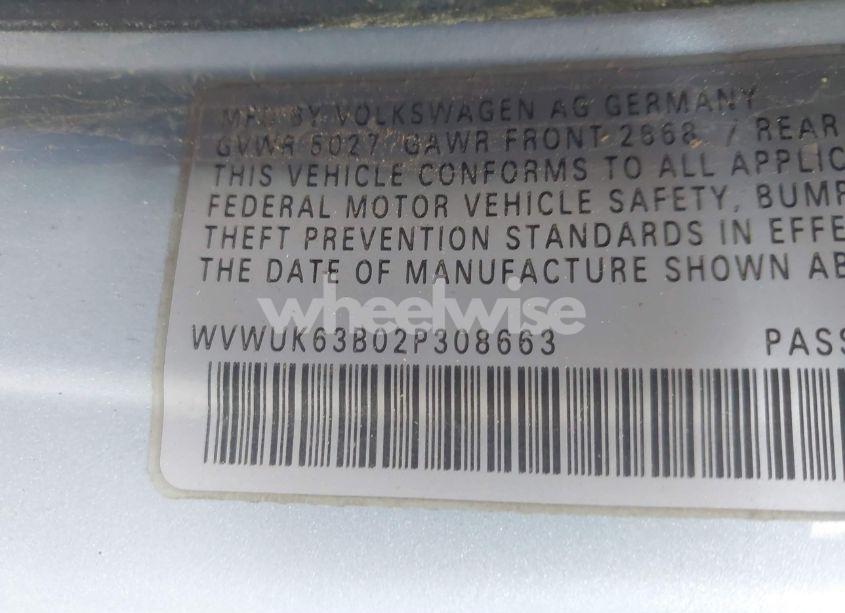 Photo 9 of 2002 Volkswagen Passat W8 (VIN WVWUK63B02P308663)