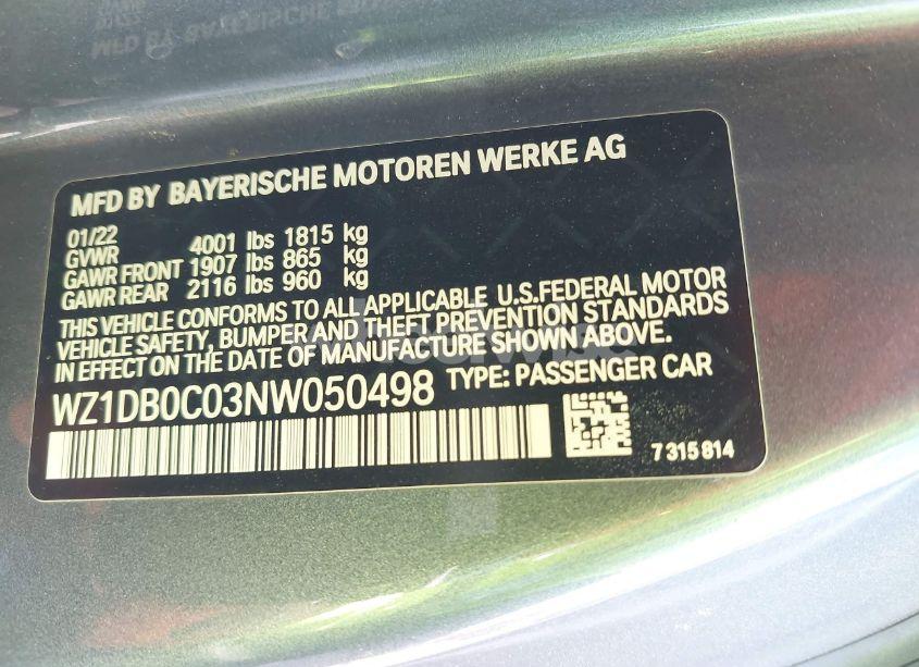 Photo 9 of 2022 Toyota Gr SUPRA 3.0 PREMIUM (VIN WZ1DB0C03NW050498)