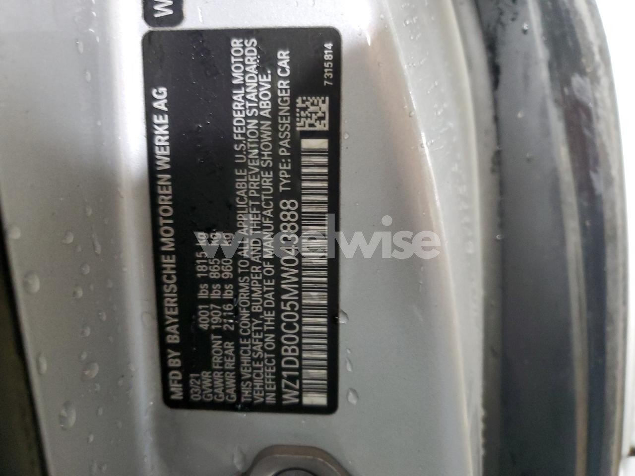 Photo 13 of 2021 TOYOTA SUPRA BASE (VIN WZ1DB0C05MW043888)