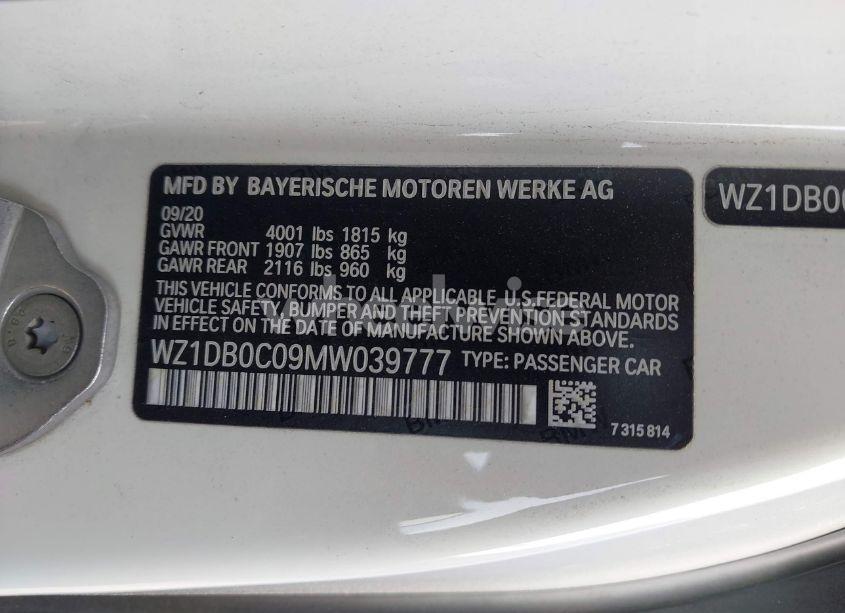 Photo 9 of 2021 Toyota Gr SUPRA 3.0 PREMIUM (VIN WZ1DB0C09MW039777)