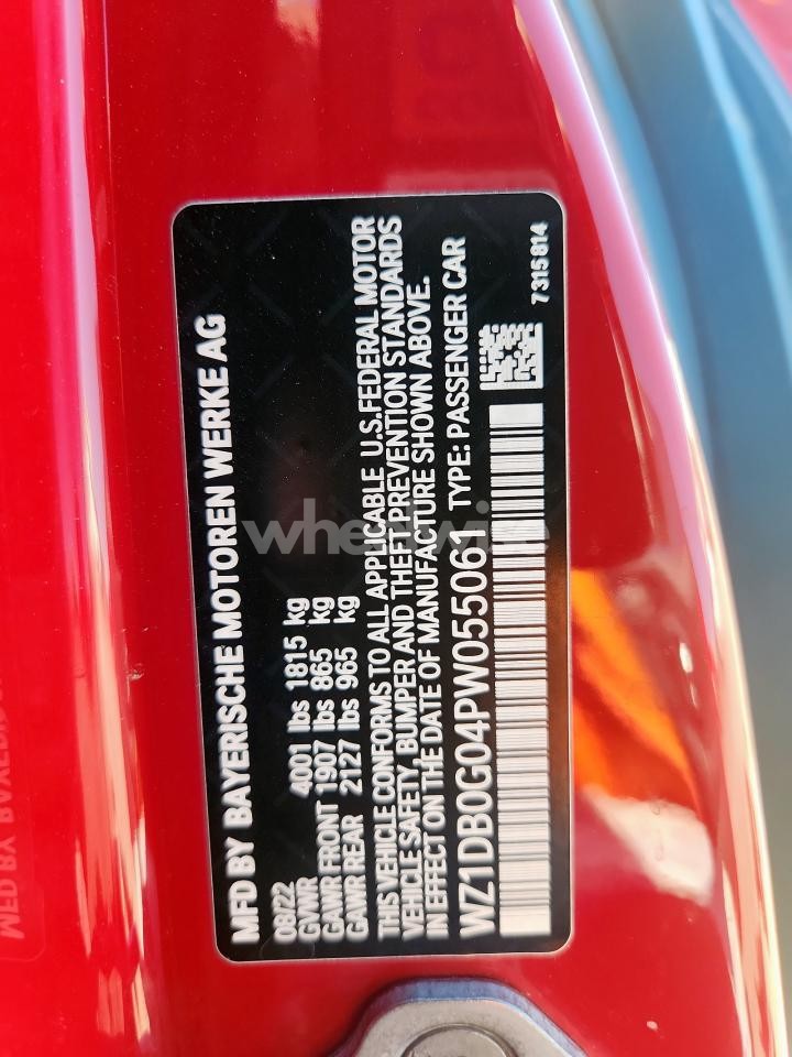 Photo 12 of 2023 TOYOTA SUPRA BASE (VIN WZ1DB0G04PW055061)