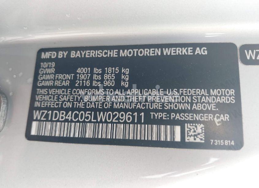 Photo 9 of 2020 Toyota Gr SUPRA 3.0 PREMIUM (VIN WZ1DB4C05LW029611)