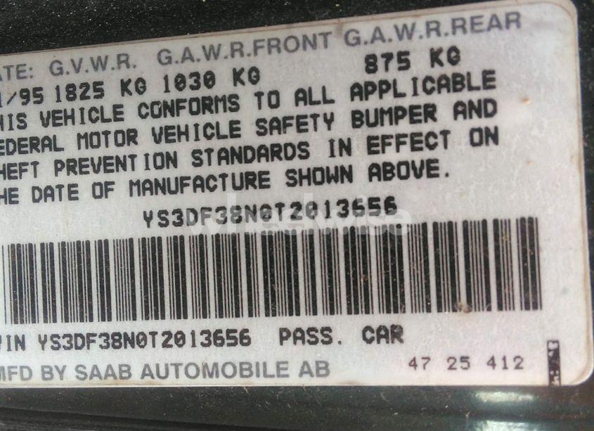 Photo 9 of 1996 Saab 900 SE TURBO (VIN YS3DF38N0T2013656)