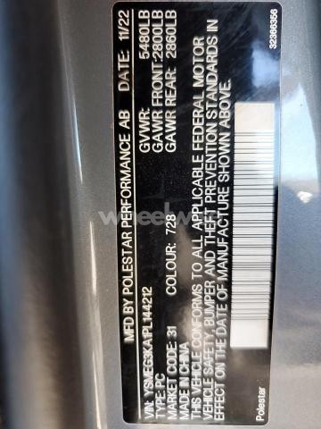 Photo 5 of 2023 POLESTAR 2 N/A (VIN YSMEG3KA1PL144212)