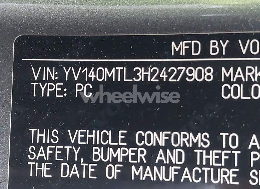 Photo 9 of 2017 Volvo S60 T5 DYNAMIC (VIN YV140MTL3H2427908)