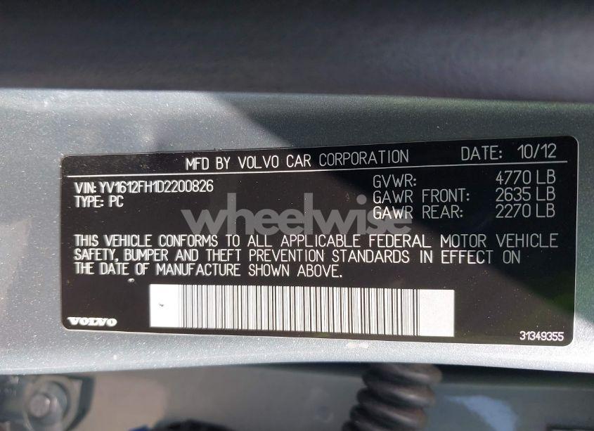 Photo 9 of 2013 Volvo S60 T5 PLATINUM (VIN YV1612FH1D2200826)