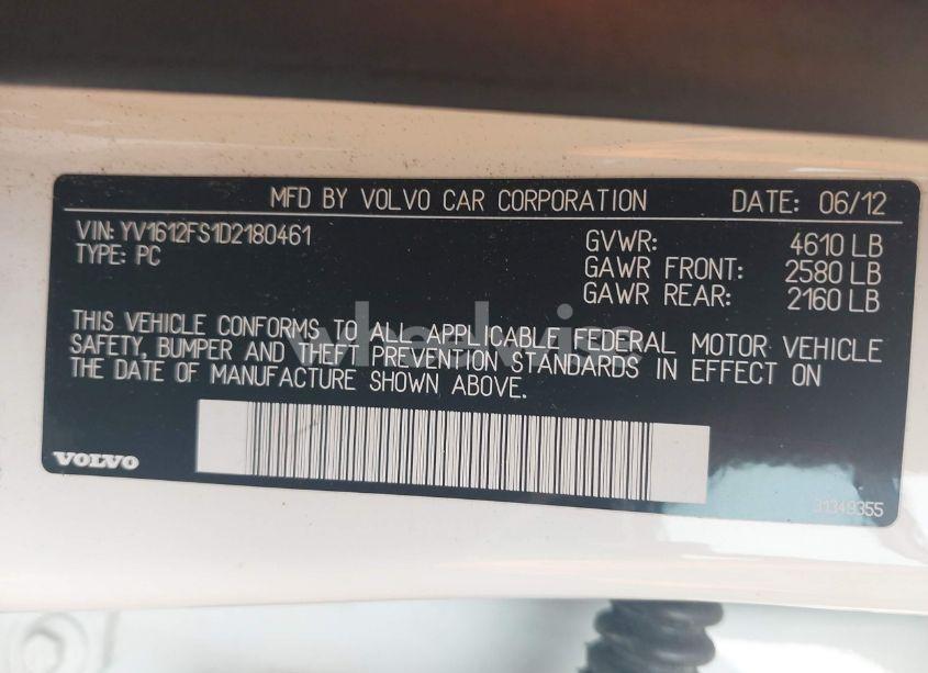 Photo 9 of 2013 Volvo S60 T5/T5 PLATINUM/T5 PREMIER/T5 PREMIER PLUS (VIN YV1612FS1D2180461)