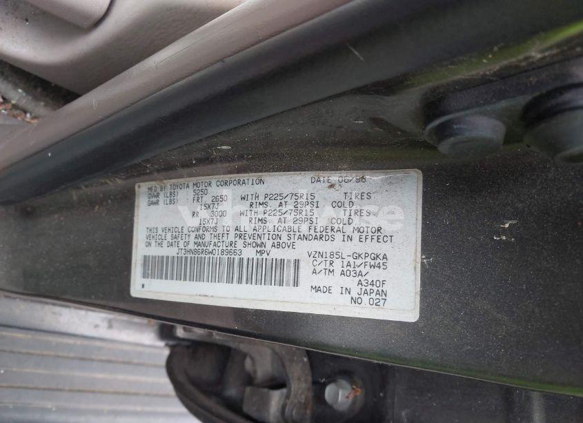 Photo 9 of 1998 Toyota 4runner SR5 V6 (VIN YV1612FS3D2******)