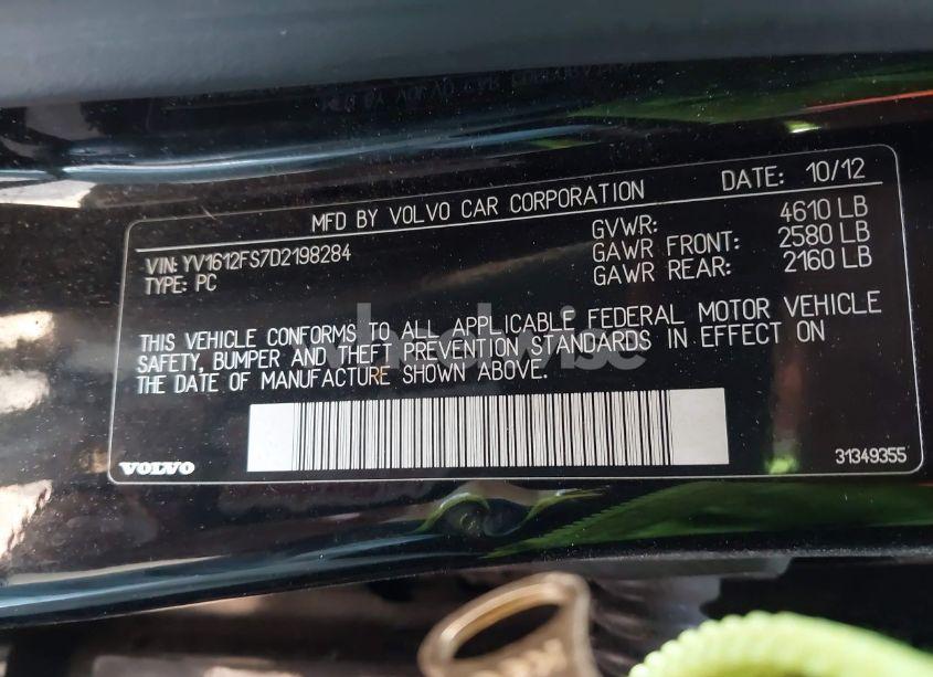 Photo 9 of 2013 Volvo S60 T5/T5 PLATINUM/T5 PREMIER/T5 PREMIER PLUS (VIN YV1612FS7D2198284)