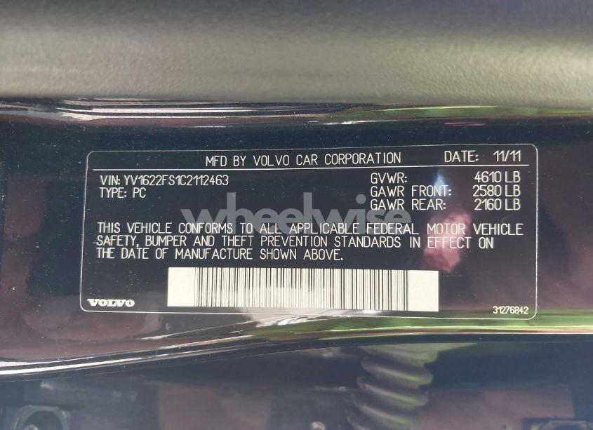 Photo 9 of 2012 Volvo S60 T5 (VIN YV1622FS1C2112463)