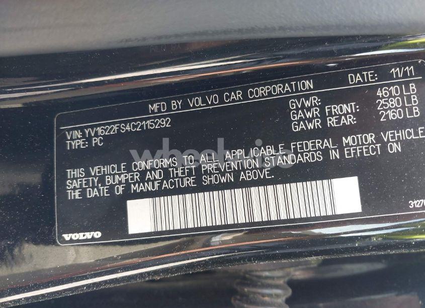 Photo 9 of 2012 Volvo S60 T5 (VIN YV1622FS4C2115292)