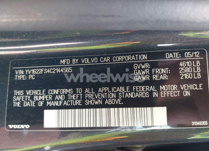 Photo 9 of 2012 Volvo S60 T5 (VIN YV1622FS4C2144565)