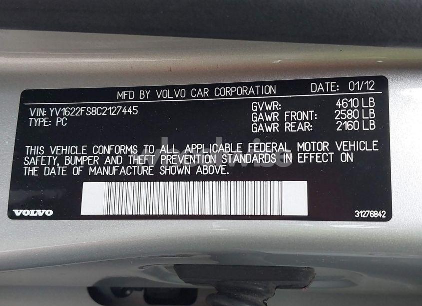 Photo 9 of 2012 Volvo S60 T5 (VIN YV1622FS8C2127445)