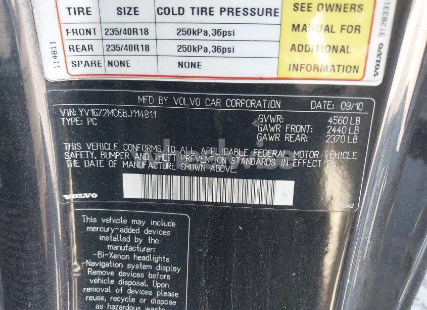 Photo 9 of 2011 Volvo C70 T5 (VIN YV1672MC6BJ114811)