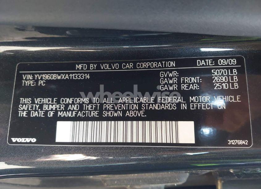 Photo 9 of 2010 Volvo V70 3.2/3.2 R-DESIGN (VIN YV1960BWXA1133314)