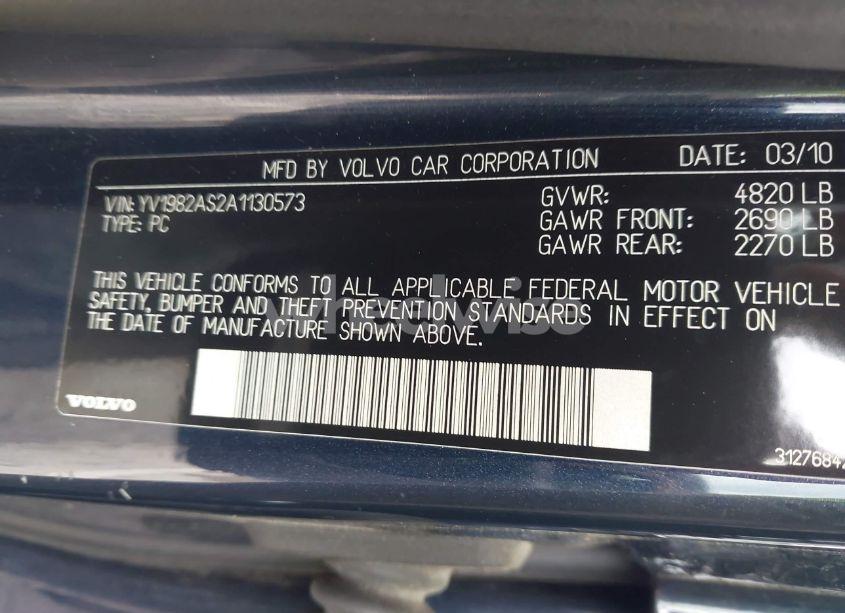 Photo 9 of 2010 Volvo S80 3.2 (VIN YV1982AS2A1130573)