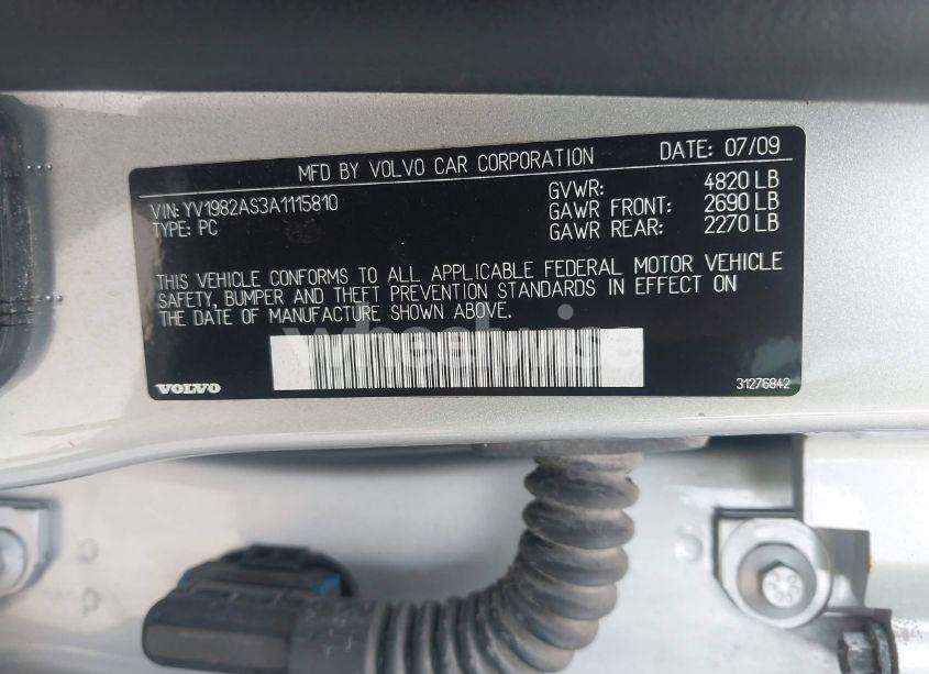 Photo 9 of 2010 Volvo S80 3.2 (VIN YV1982AS3A1115810)