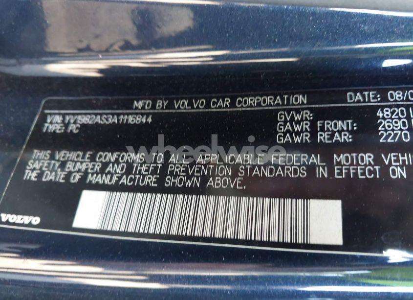 Photo 9 of 2010 Volvo S80 3.2 (VIN YV1982AS3A1116844)