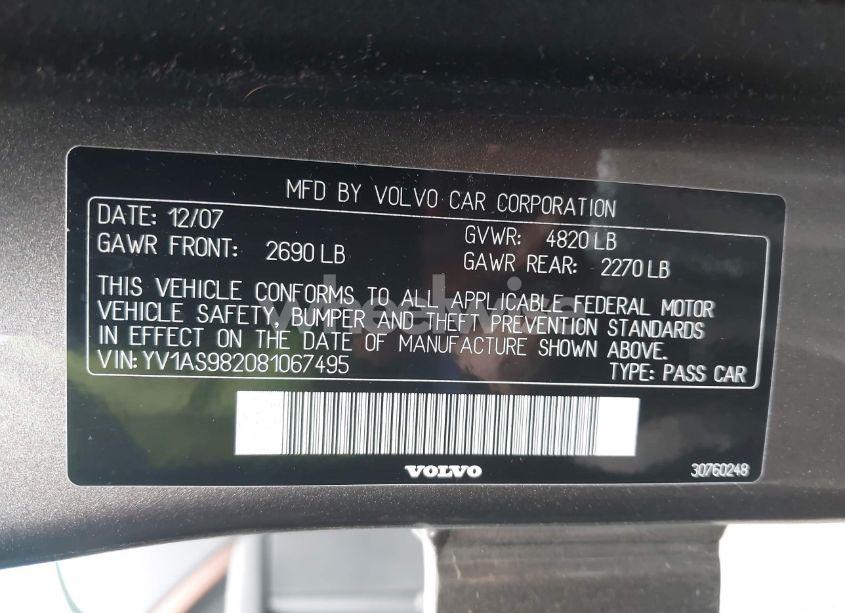 Photo 9 of 2008 Volvo S80 3.2 (VIN YV1AS982081067495)