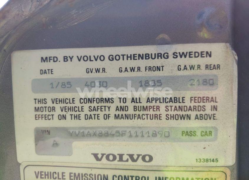 Photo 9 of 1985 Volvo 244 DL/GL (VIN YV1AX8845F1111890)