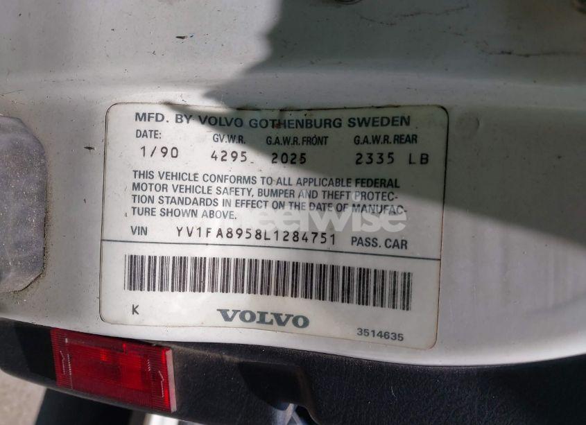 Photo 9 of 1990 Volvo 740 GLE (VIN YV1FA8958L1284751)