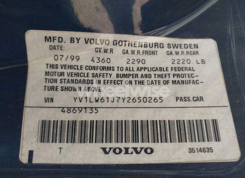 Photo 9 of 2000 Volvo V70 SE (VIN YV1LW61J7Y2650265)
