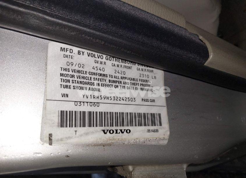 Photo 9 of 2003 Volvo S60 2.5T AWD (VIN YV1RH59H532242503)
