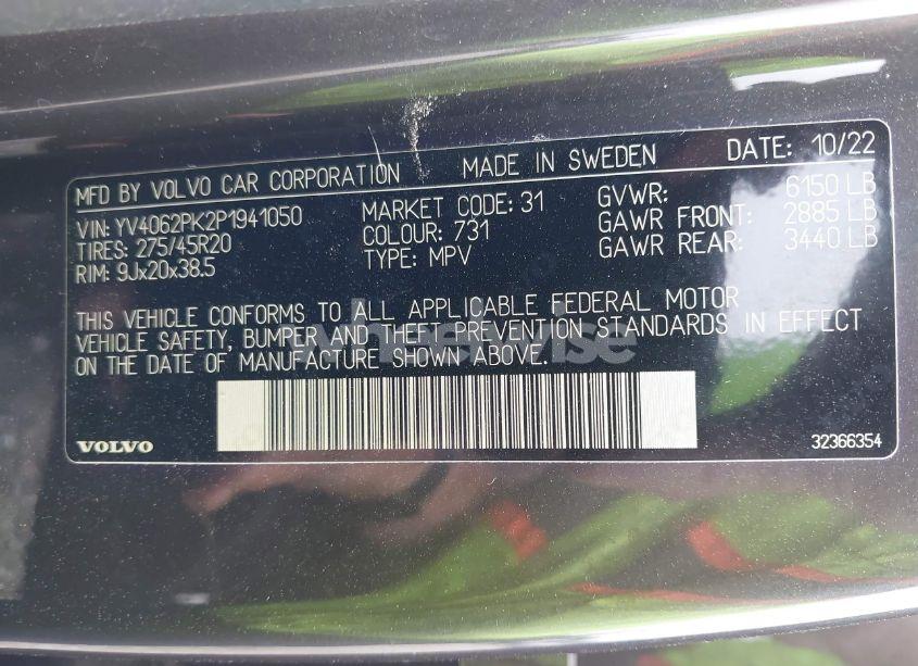 Photo 9 of 2023 Volvo Xc90 B6 CORE (VIN YV4062PK2P1941050)