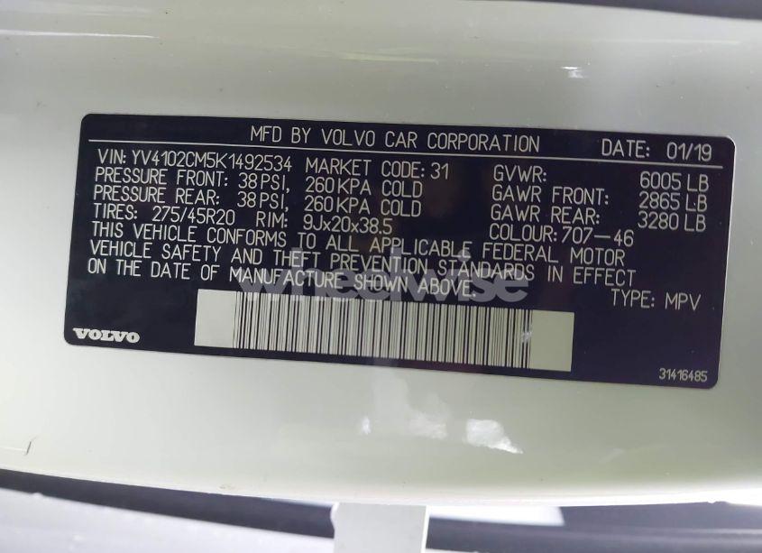 Photo 9 of 2019 Volvo Xc90 T5 R-DESIGN (VIN YV4102CM5K1492534)