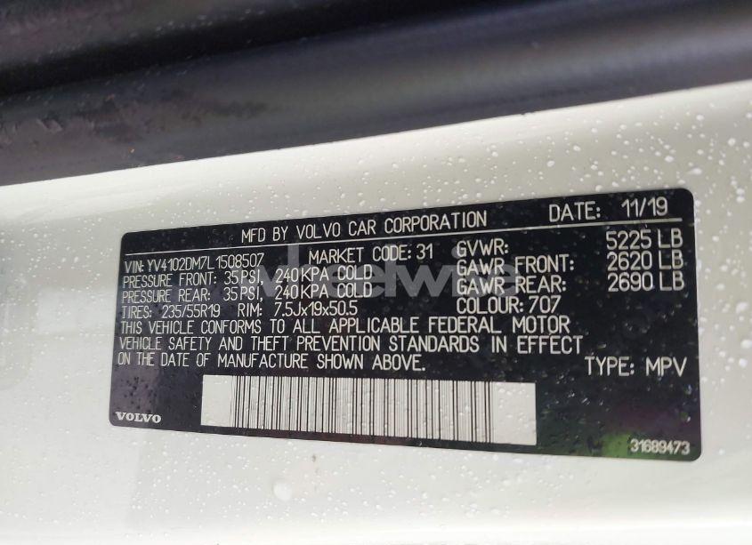 Photo 9 of 2020 Volvo Xc60 T5 R-DESIGN (VIN YV4102DM7L1508507)