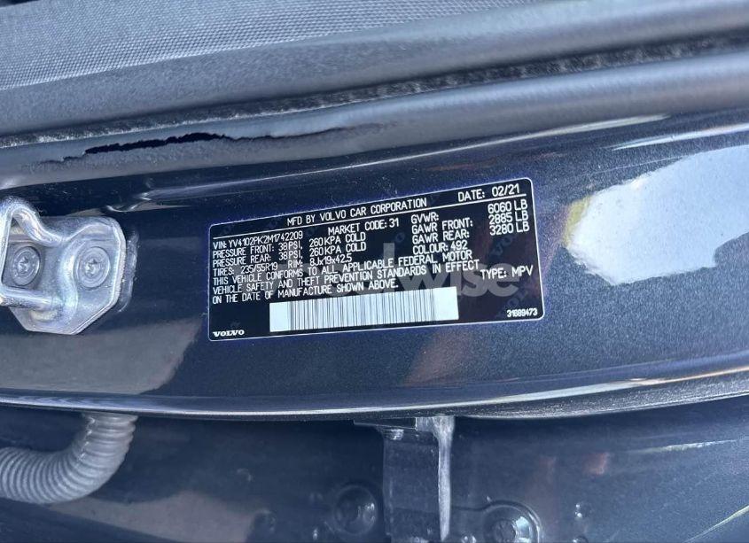 Photo 9 of 2021 Volvo Xc90 T5 MOMENTUM (VIN YV4102PK2M1742209)