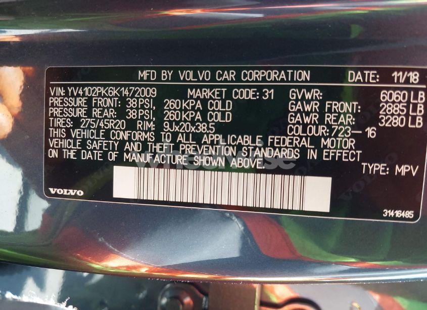 Photo 9 of 2019 Volvo Xc90 T5 MOMENTUM (VIN YV4102PK6K1472009)