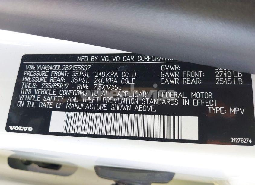 Photo 9 of 2011 Volvo Xc60 3.2/3.2 R-DESIGN (VIN YV4940DL2B2155637)