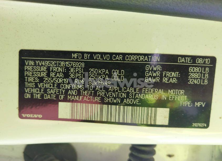 Photo 9 of 2011 Volvo Xc90 3.2 R-DESIGN (VIN YV4952CT3B1576928)