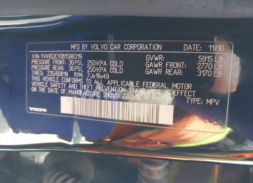 Photo 9 of 2011 Volvo Xc90 3.2 (VIN YV4952CY0B1588319)