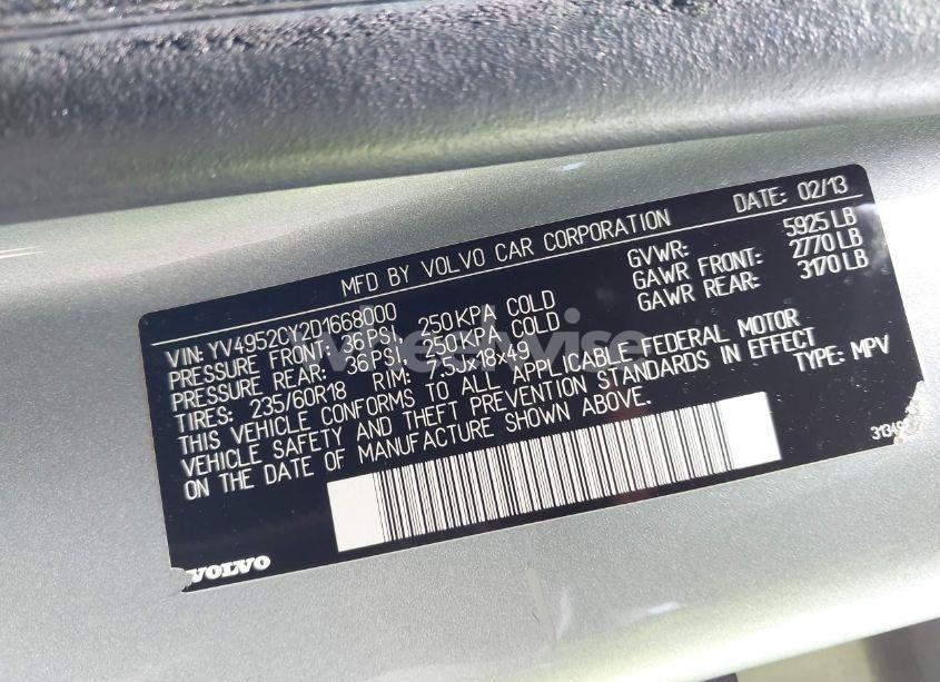 Photo 9 of 2013 Volvo Xc90 3.2 PREMIER PLUS (VIN YV4952CY2D1668000)