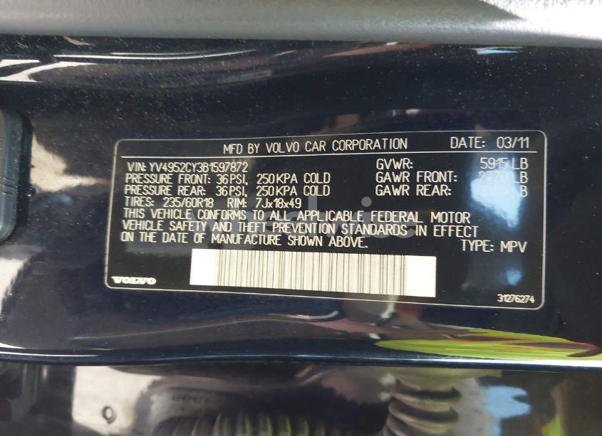 Photo 9 of 2011 Volvo Xc90 3.2 (VIN YV4952CY3B1597872)