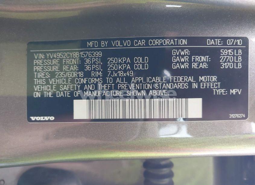 Photo 9 of 2011 Volvo Xc90 3.2 (VIN YV4952CY8B1576399)