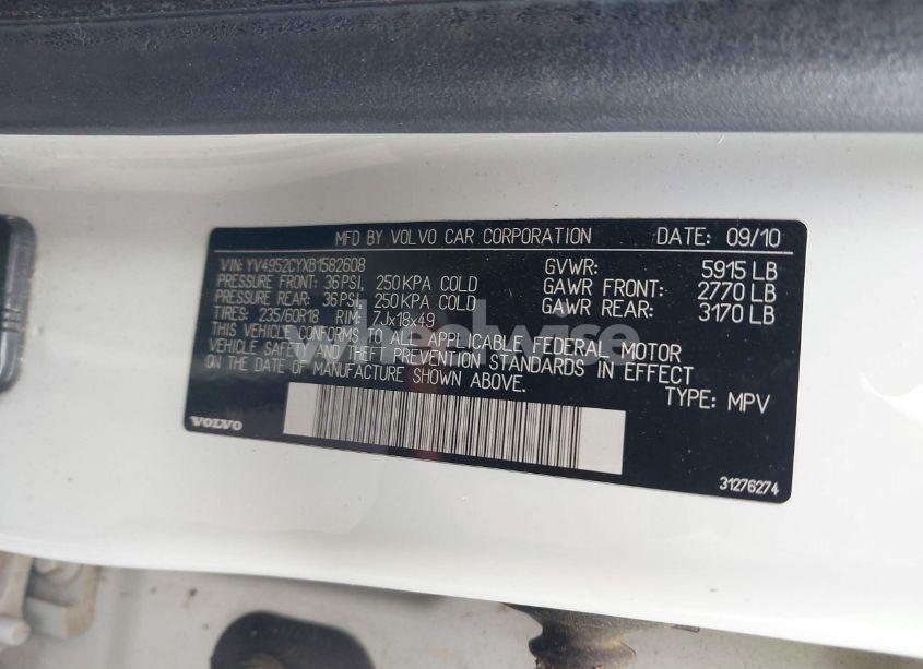 Photo 9 of 2011 Volvo Xc90 3.2 (VIN YV4952CYXB1582608)