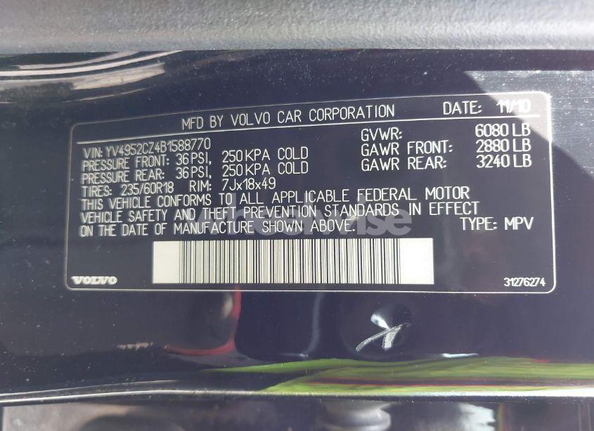 Photo 9 of 2011 Volvo Xc90 3.2 (VIN YV4952CZ4B1588770)