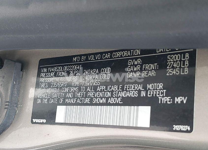 Photo 9 of 2011 Volvo Xc60 3.2/3.2 R-DESIGN (VIN YV4952DL0B2220641)