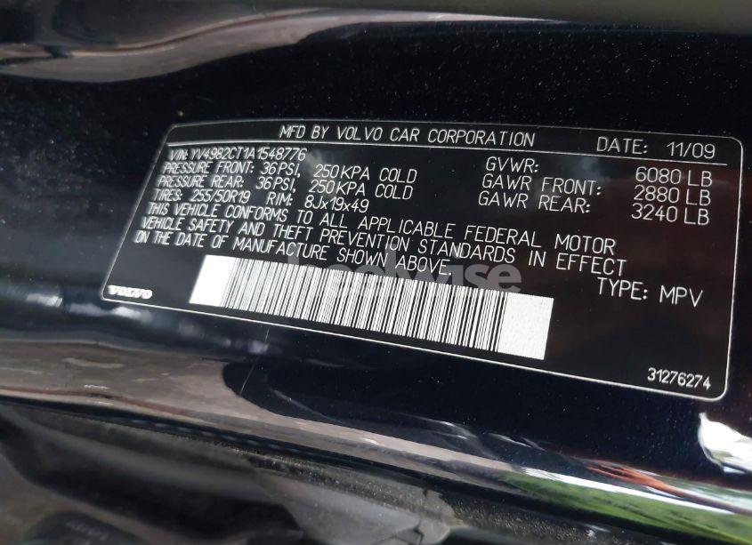 Photo 9 of 2010 Volvo Xc90 3.2 R-DESIGN (VIN YV4982CT1A1548776)