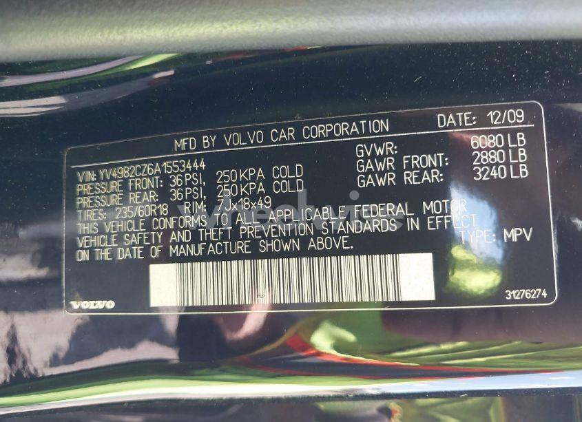 Photo 9 of 2010 Volvo Xc90 3.2 (VIN YV4982CZ6A1553444)