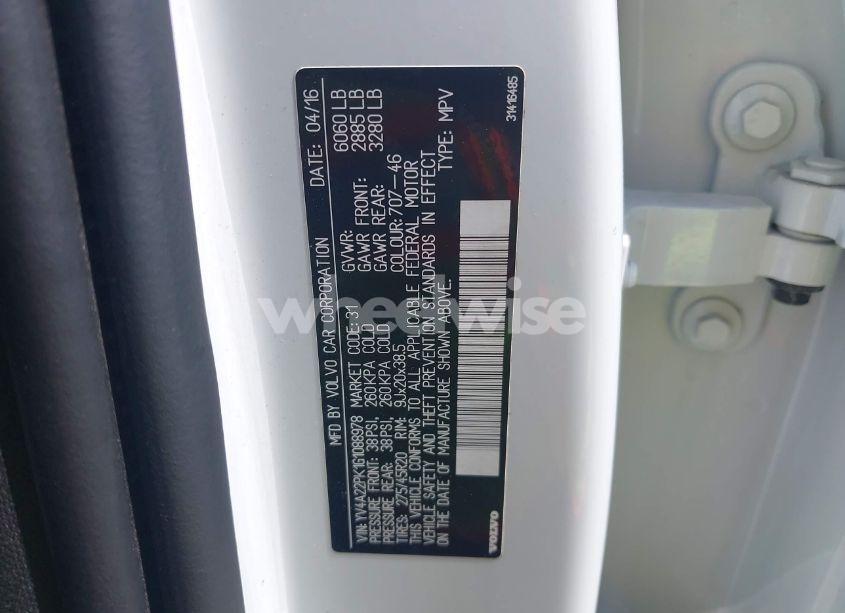 Photo 9 of 2016 Volvo Xc90 T6 MOMENTUM (VIN YV4A22PK1G1088978)